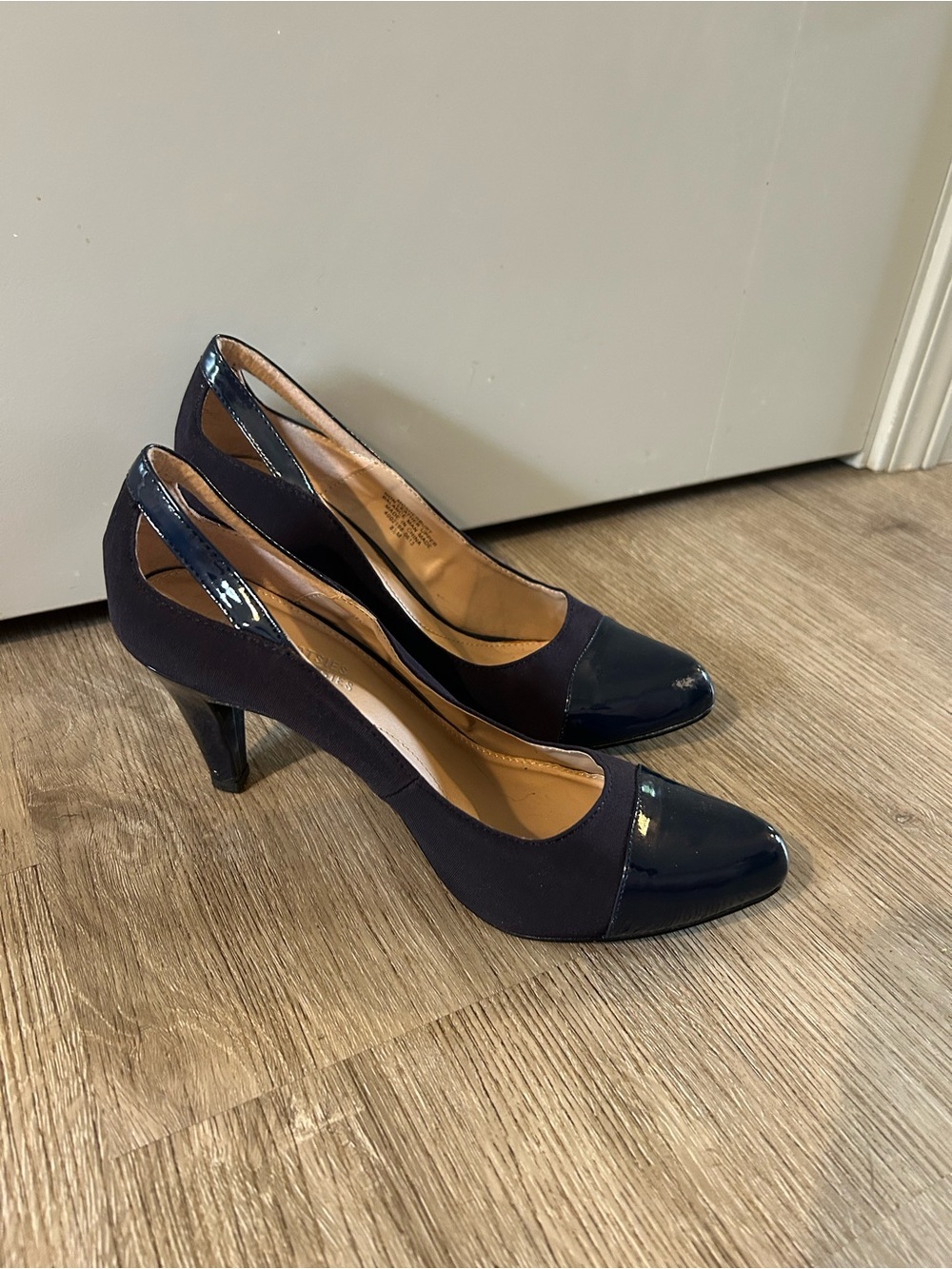 Mootsies Tootsies Navy Patent Cap-Toe Pumps